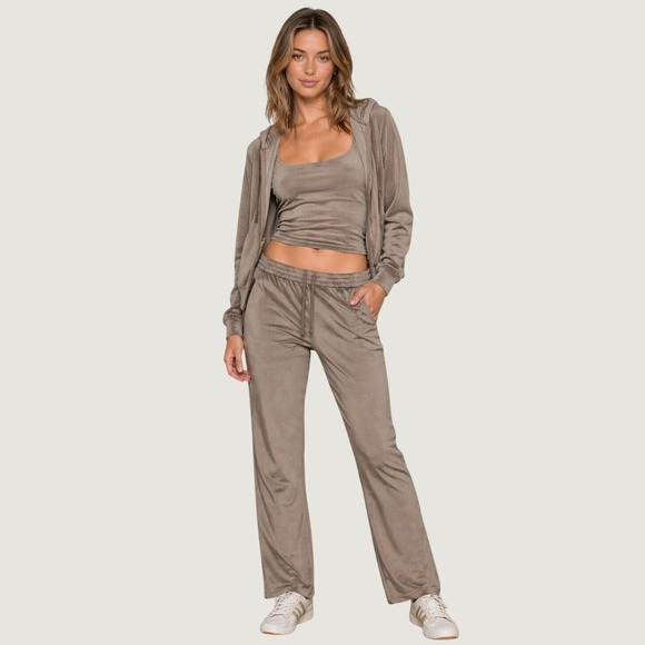SKIMS Pants - SKIMS Velour Track Pants Smoke Large